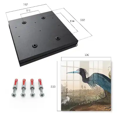 Wall mounted key box featuring an exotic bird among lush vegetation