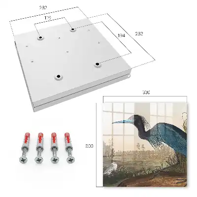 Wall mounted key box featuring an exotic bird among lush vegetation