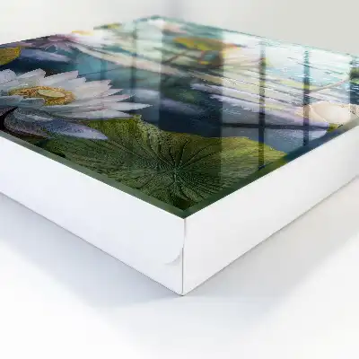 Wall mounted key cabinet Water flowers with lilies
