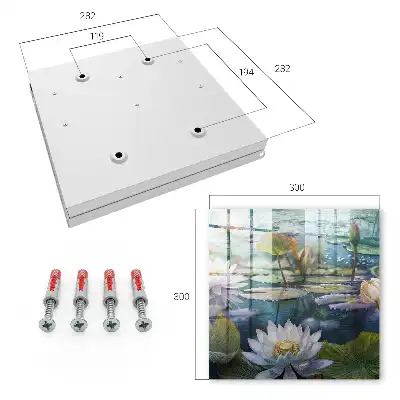 Wall mounted key cabinet Water flowers with lilies