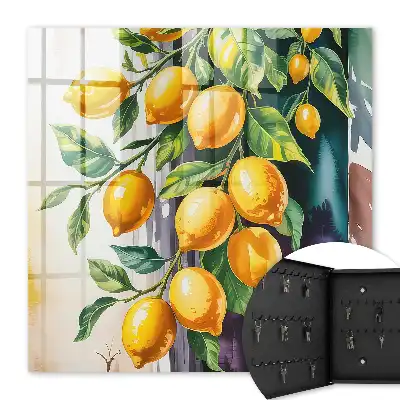 Decorative key box Lemon charm with green leaves