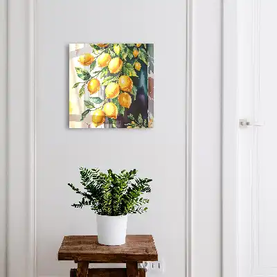 Decorative key box Lemon charm with green leaves