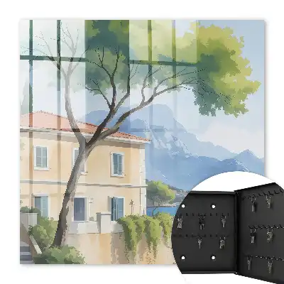 Wall mounted key cabinet The peace of nature by the lake