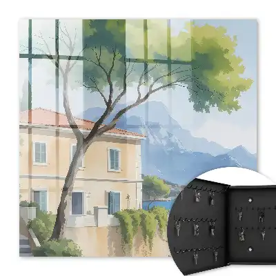 Wall mounted key cabinet The peace of nature by the lake