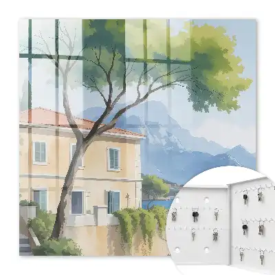 Wall mounted key cabinet The peace of nature by the lake