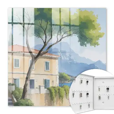 Wall mounted key cabinet The peace of nature by the lake