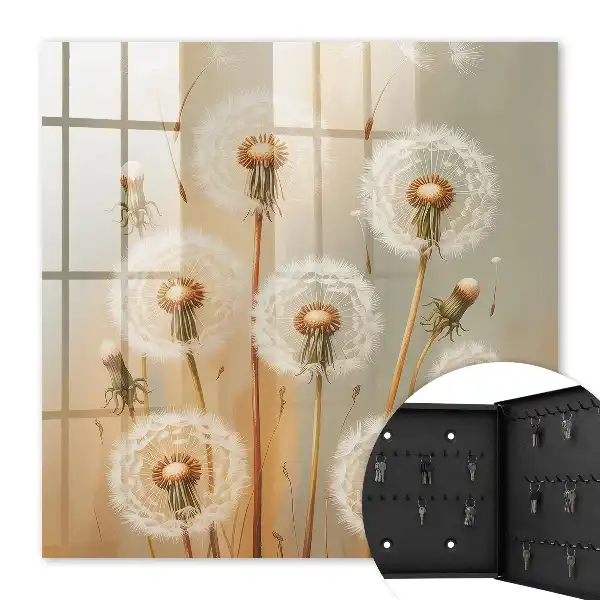 Key cabinet Dandelions the beauty of beige and white