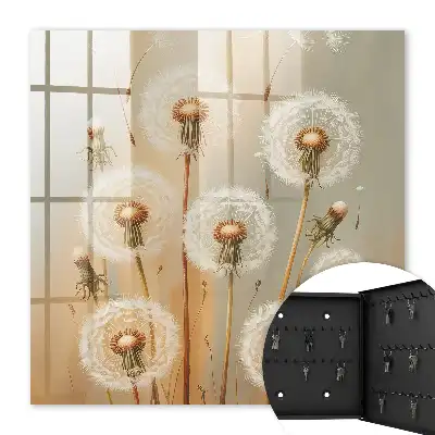 Key cabinet Dandelions the beauty of beige and white