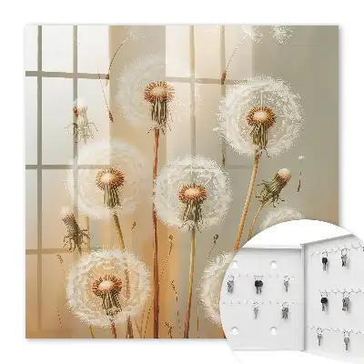 Key cabinet Dandelions the beauty of beige and white