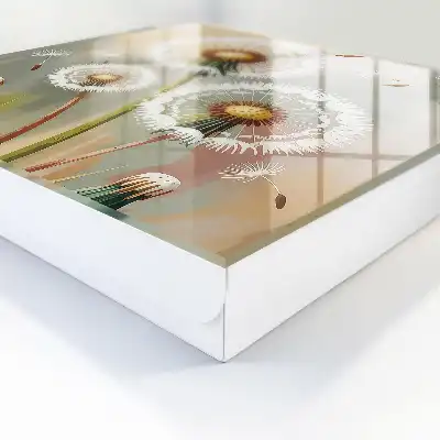 Wall mounted key box Delicate dandelions in a beige background