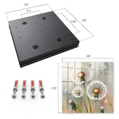 Wall mounted key box Delicate dandelions in a beige background