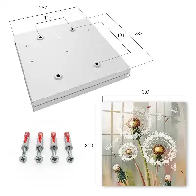 Wall mounted key box Delicate dandelions in a beige background