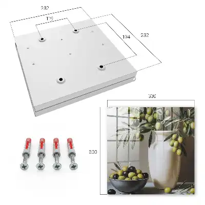 Decorative key box Olive nature contrasting with white