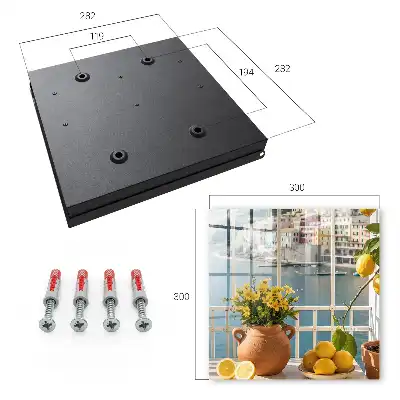 Wall mounted key box Summer scenery with lemons and flowers