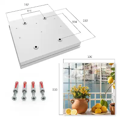 Wall mounted key box Summer scenery with lemons and flowers