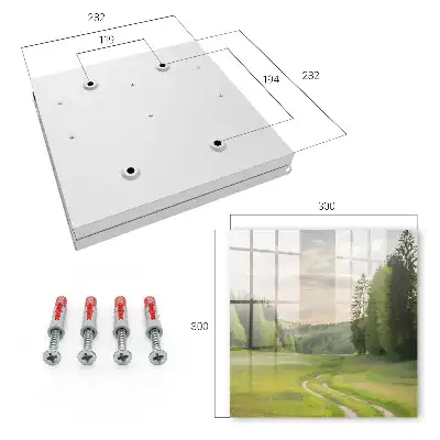 Decorative key box An idyllic landscape with fields and forests