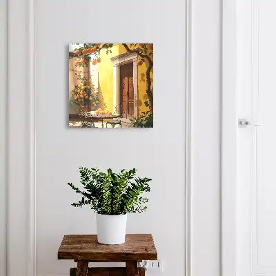 Wall mounted key cabinet Orange metal patio with chairs