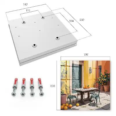 Key cabinet Sunny patio courtyard with orange trees
