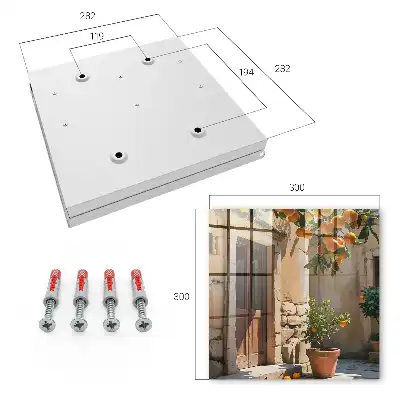 Wall mounted key box Orange retreat with a background of stones