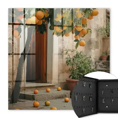 Decorative key box A warm patio full of greenery