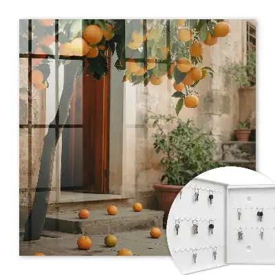 Decorative key box A warm patio full of greenery