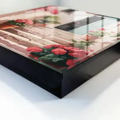 Wall mounted key cabinet Flowers stairs warm