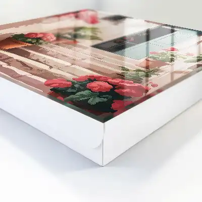 Wall mounted key cabinet Flowers stairs warm