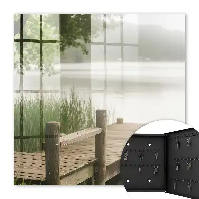 Wall mounted key box Lake peace surrounded by greenery