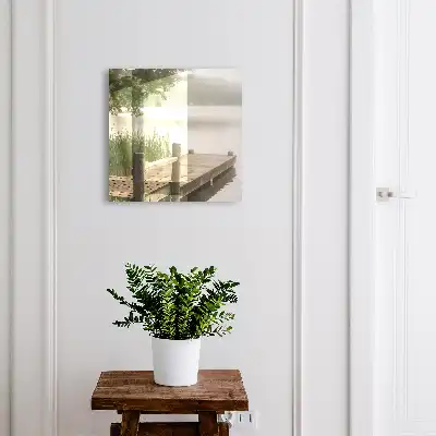 Wall mounted key box Lake peace surrounded by greenery