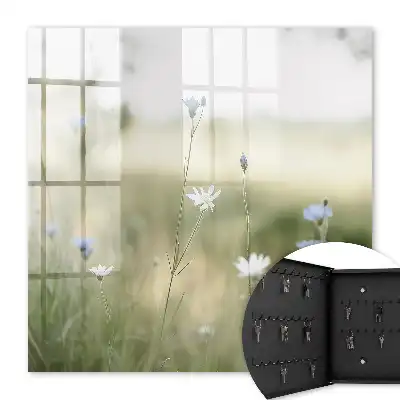 Decorative key box Delicate flowers of blurred nature
