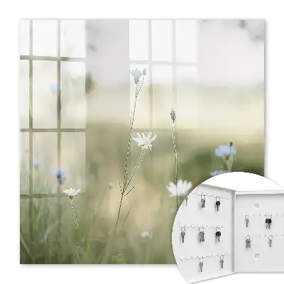 Decorative key box Delicate flowers of blurred nature