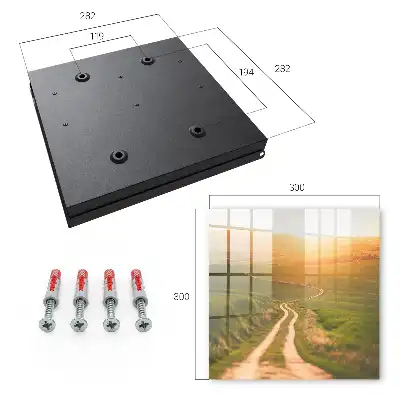 Wall mounted key cabinet A picturesque landscape with green fields