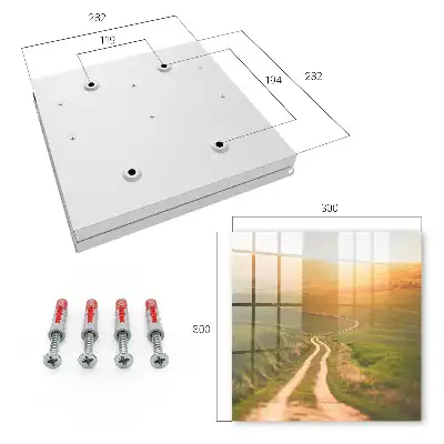 Wall mounted key cabinet A picturesque landscape with green fields