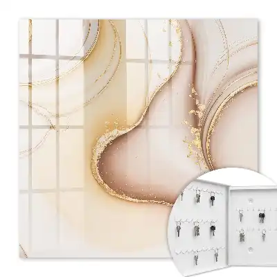 Key cabinet Beige waves brown gray