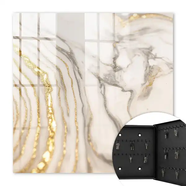 Key box for home Marble veins with yellow lines