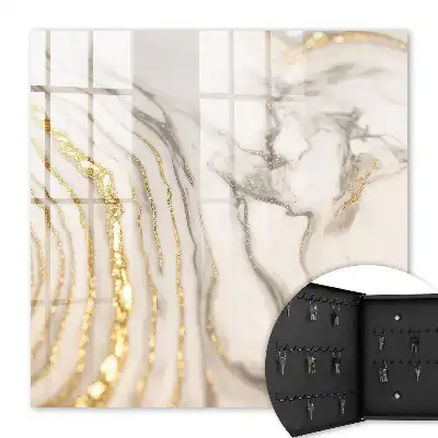 Key box for home Marble veins with yellow lines