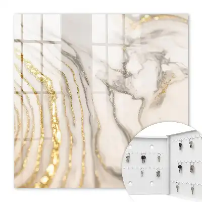 Key box for home Marble veins with yellow lines
