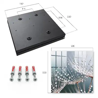 Wall mounted key cabinet Drops of water in the grass threads