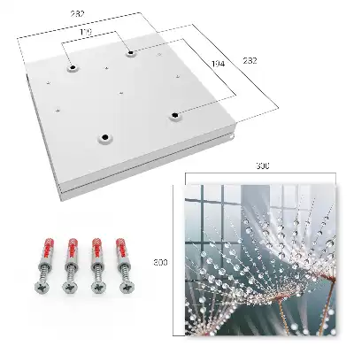 Wall mounted key cabinet Drops of water in the grass threads