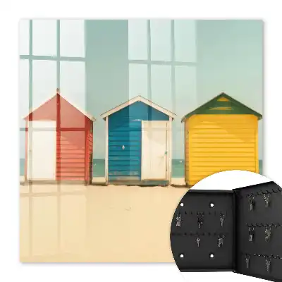 Key box for home Colorful houses with the sea in the background