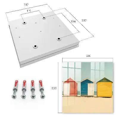 Key box for home Colorful houses with the sea in the background