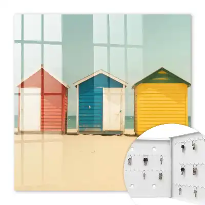 Key box for home Colorful houses with the sea in the background
