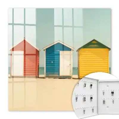 Key box for home Colorful houses with the sea in the background