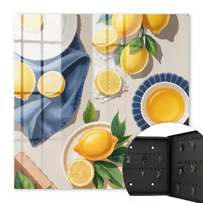 Decorative key box Lemon table in elegant porcelain