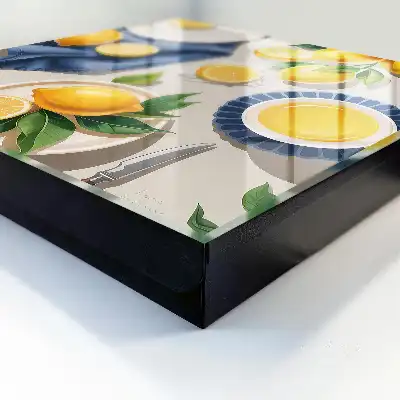 Decorative key box Lemon table in elegant porcelain