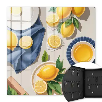 Decorative key box Lemon table in elegant porcelain