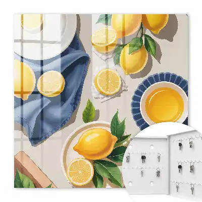 Decorative key box Lemon table in elegant porcelain