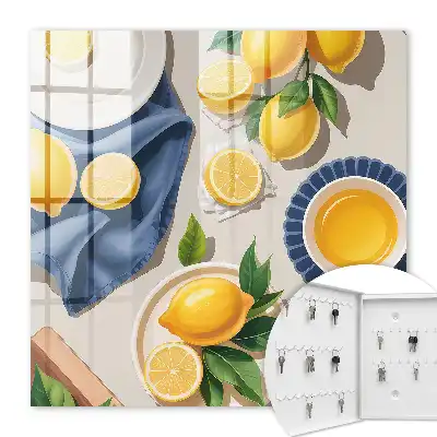 Decorative key box Lemon table in elegant porcelain