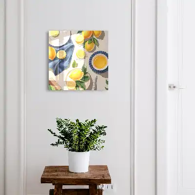 Decorative key box Lemon table in elegant porcelain