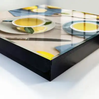 Wall mounted key cabinet Lemon morning with blue background